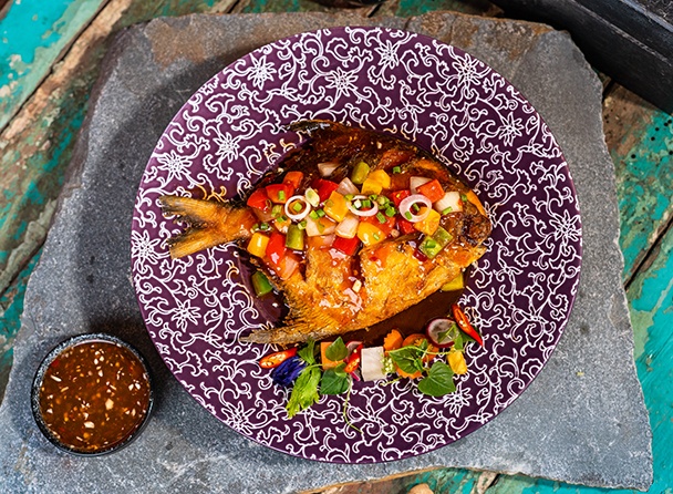 White Pomfret Fish with Sweet and Sour Sauce